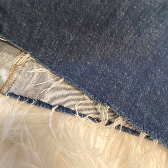 J Crew Frayed Denim Jean Skirt 24 Blue Cotton - Picture 8 of 8